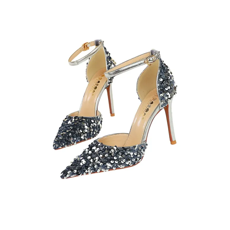 QITUMAUL Slim Heel High Heels 10cm Women's-5