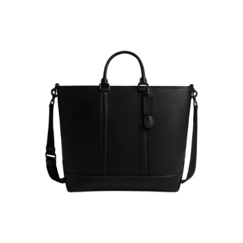 COACH MetropolitanCarryall Cow Leather One Shoulder Handbag Large Size Men's Black