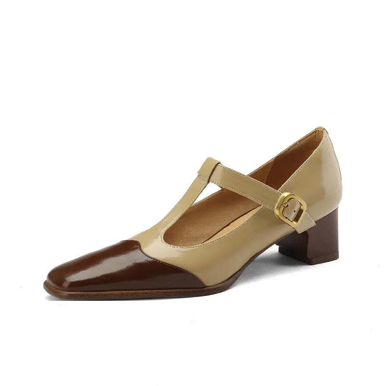 Naiyee High Heels Women's Black/White, Apricot-6