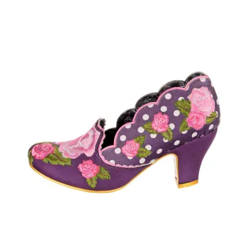 IRREGULAR CHOICE Rose To The Occasion Chunky Heel High Heels 7.2cm Women's Purple