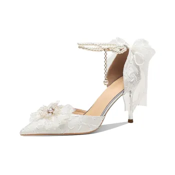 TADSW White Moonlight Collection Slim Heel High Heels 8cm Women's White