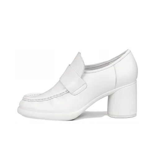 Ecco Chunky Heel High Heels 5.5cm Women's White