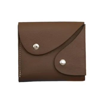 HELIUYUZHOU Top Grain Cow Leather Wallet Unisex Coffee