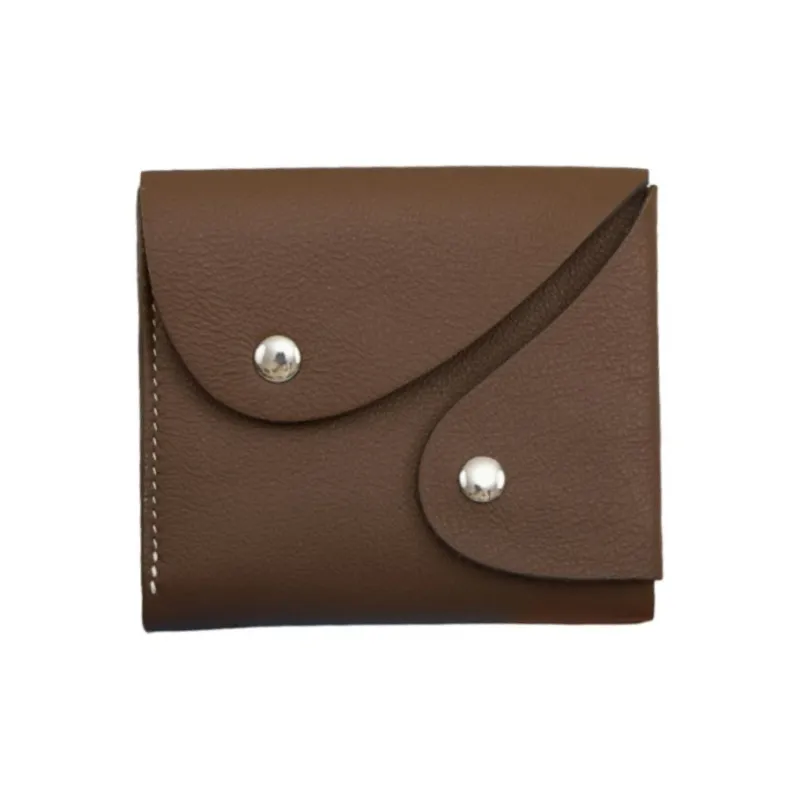 HELIUYUZHOU Top Grain Cow Leather Wallet Unisex Coffee-0