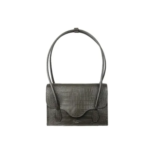 YESE STUDIO Elizabeth Series Cow Leather One Shoulder Underarm Handbag Women's Metallic Green