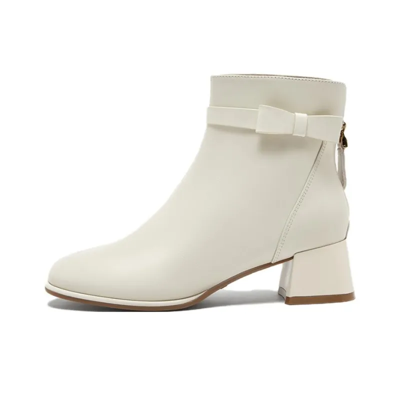BASTO Ankle Boots Women's Black/Ecru/Apricot-4