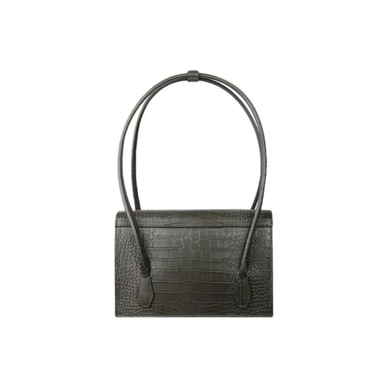 YESE STUDIO Elizabeth Series Cow Leather One Shoulder Underarm Handbag Women's Metallic Green-1