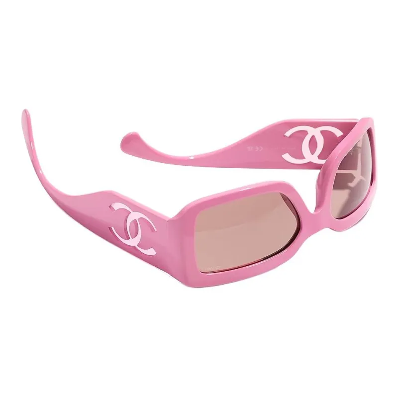 CHANEL Acetate Nylon Square Sunglasses Women's Pink-1