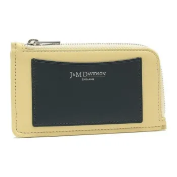 J&M Leather Card Holder Women's Light Yellow