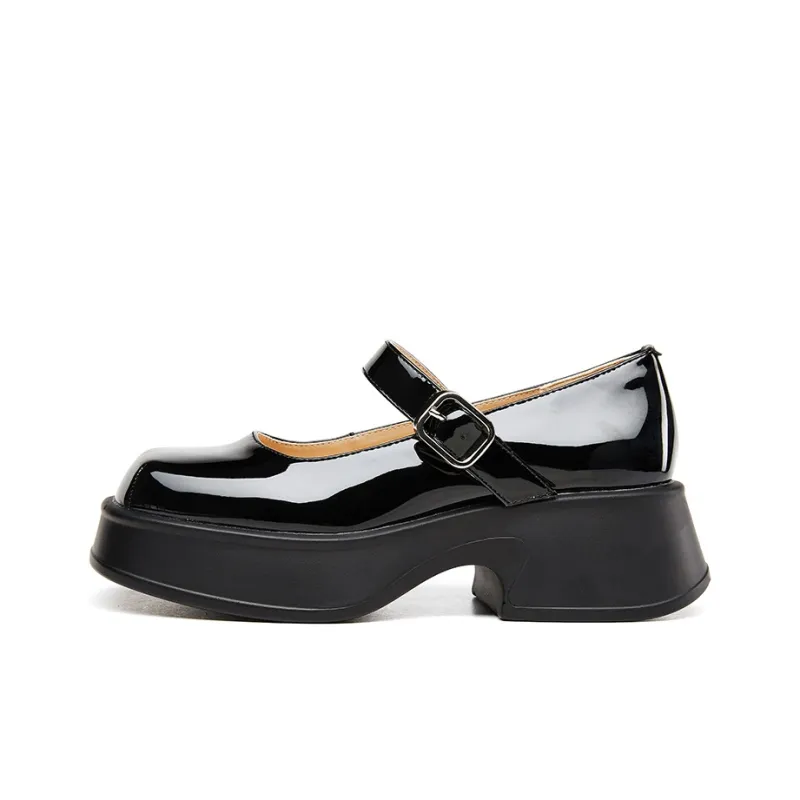 KANGNAI High Heels Women's Black/Earth Yellow-3