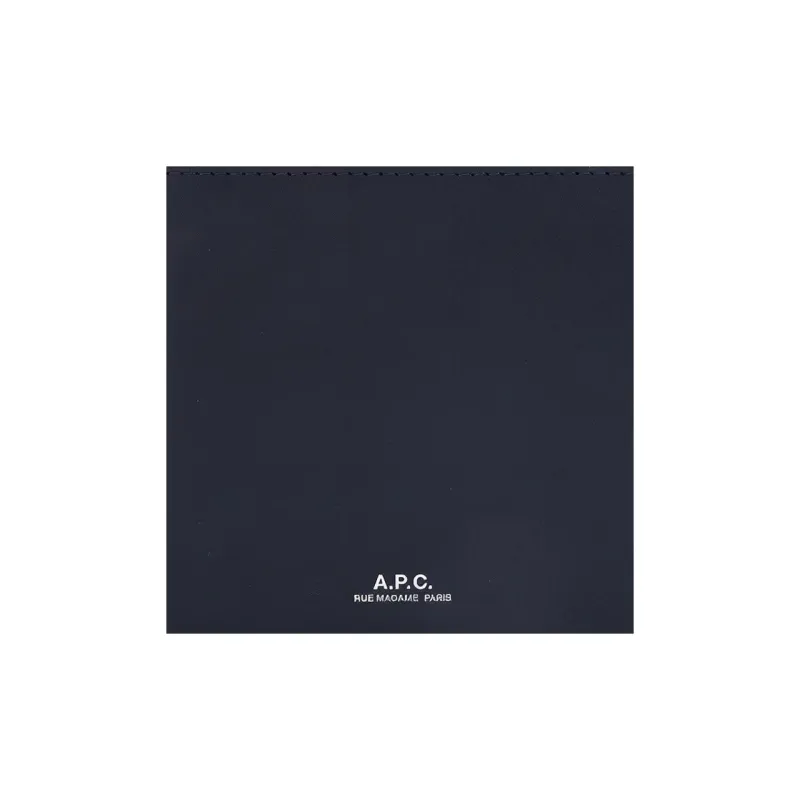 A.P.C Cow Leather Wallet Men's Navy Blue-3