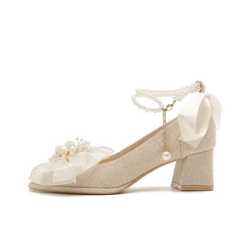 KATHRYN WILSON Chunky Heel High Heels 5.5cm Women's Champagne