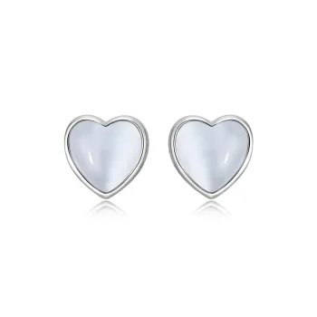 OUBI.YABI 925 Sterling Silver White Gold Plated Shell Septum Piercing Stud Earrings Women's