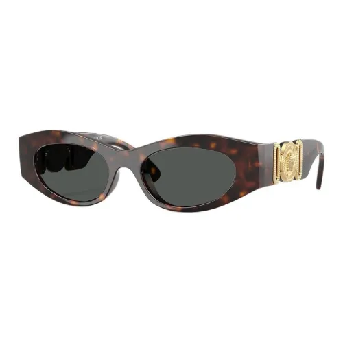 VERSACE Injection Molding Metal Cat Eye Sunglasses Women's Brown