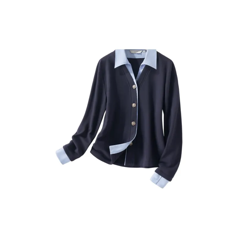 IHIMI Shirts Women's Navy Blue-1