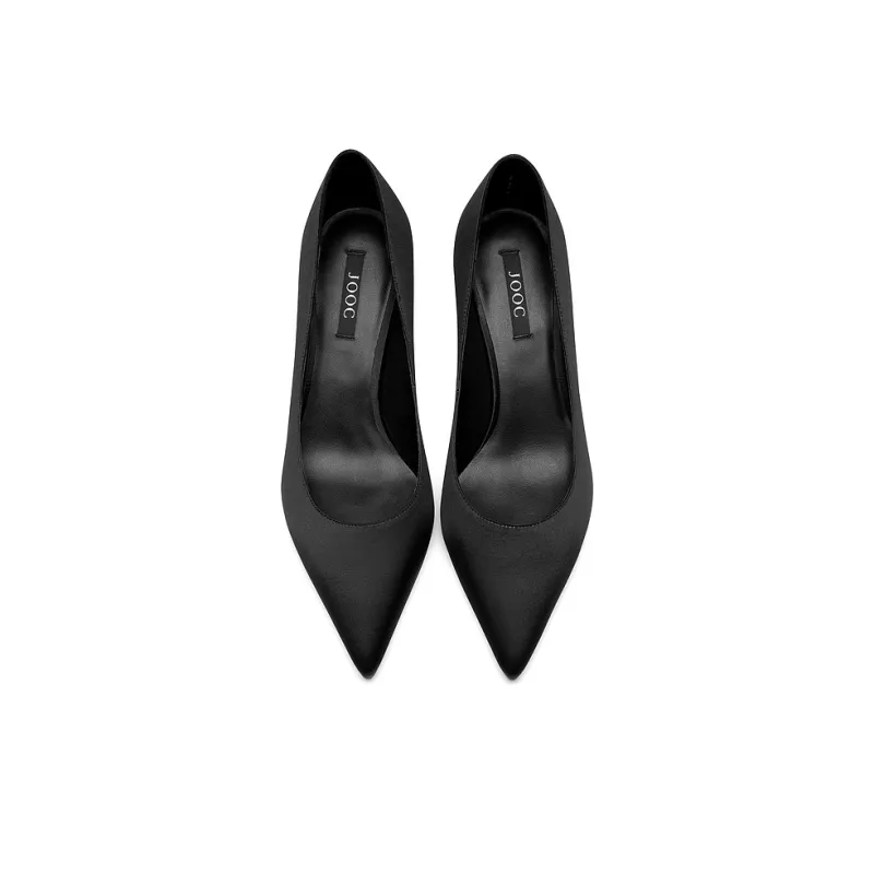 JOOC Slim Heel High Heels 9.5cm/6.5cm Women's Black-3