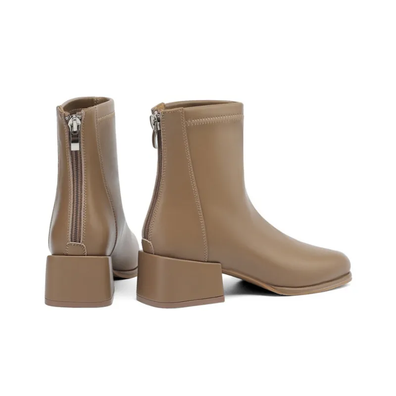 DAPHNE Ankle Boots Women's Khaki/Black/Beige-3