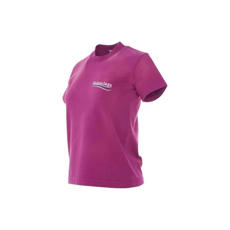 Balenciaga T Shirt 'Dark Fuschia/White/Blue'-3