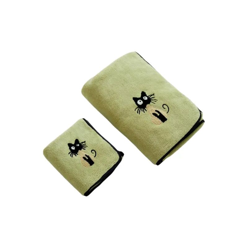 Fantti Towel Bath Towel Two Piece Set Embroidered Absorbent Non Shedding Washable Face Towel Unisex Home Use Bath Towel-0