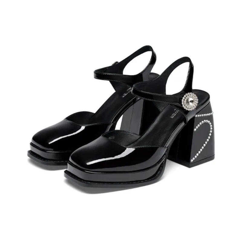 Kiss Kitty Block Heel High Heels 9.3cm Women's-7
