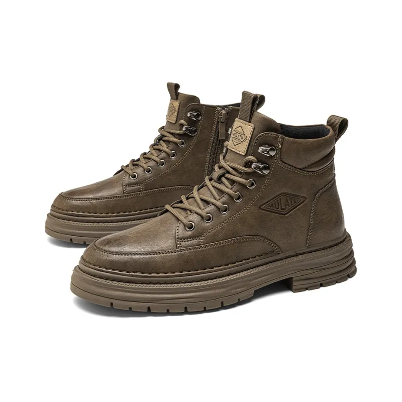 GERTOP Short Fleece Lined Casual Workwear Martin Boots Men's-7