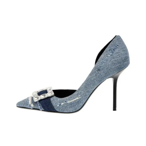 STEVE MADDEN Slim Heel High Heels 9.6cm Women's Denim Blue