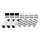3-White Double Stripe+4-White Pinstripe
