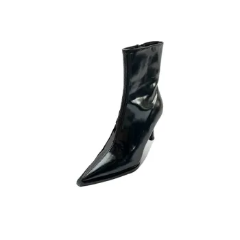 LUNNIFEIYA Ankle Boots Women's Black/White/Brown