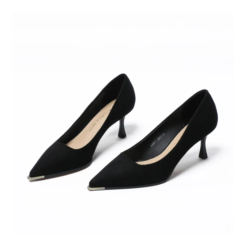FESOUNE Slim Heel High Heels 6cm Women's Black-1