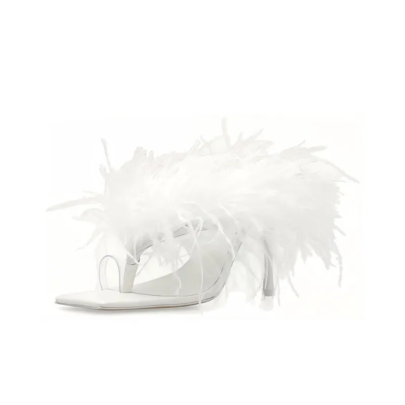 Cult Gaia Feather-detail 115mm Pumps-2