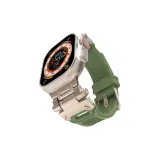 Apple Explorer Silicone Strap, Silver Buckle Green
