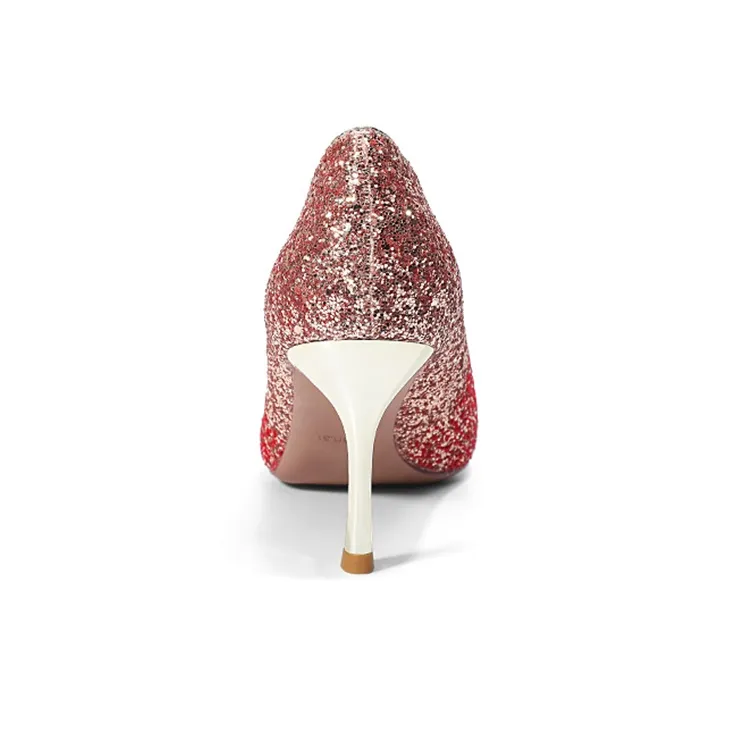 DAPHNE Slim Heel High Heels Women's Red-4