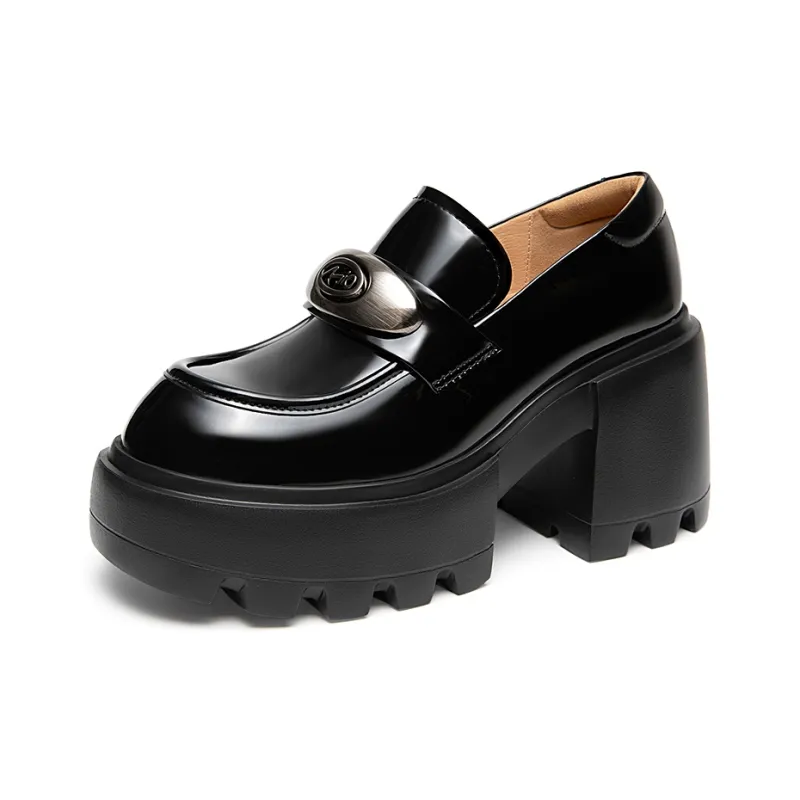 MIO High Heels Women's Black Glossy | Black Twill-2