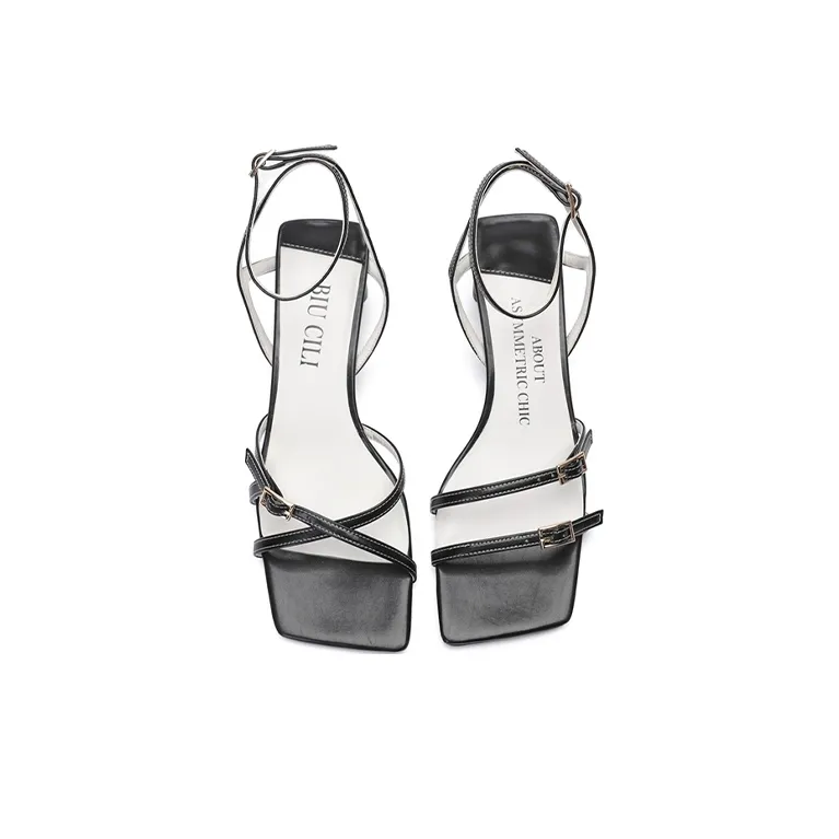 BIUCILI Block Heel Fashion Sandal 4cm Women's Black-2
