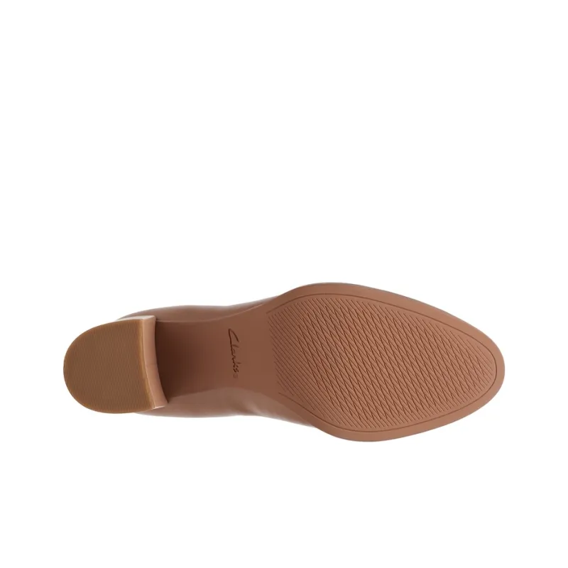 Clarks Frewa Series Chunky Heel High Heels 6.5cm Women's Khaki-4