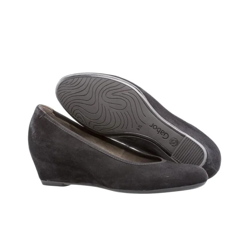 Gabor Wedge Heel High Heels 4cm Women's Black-3