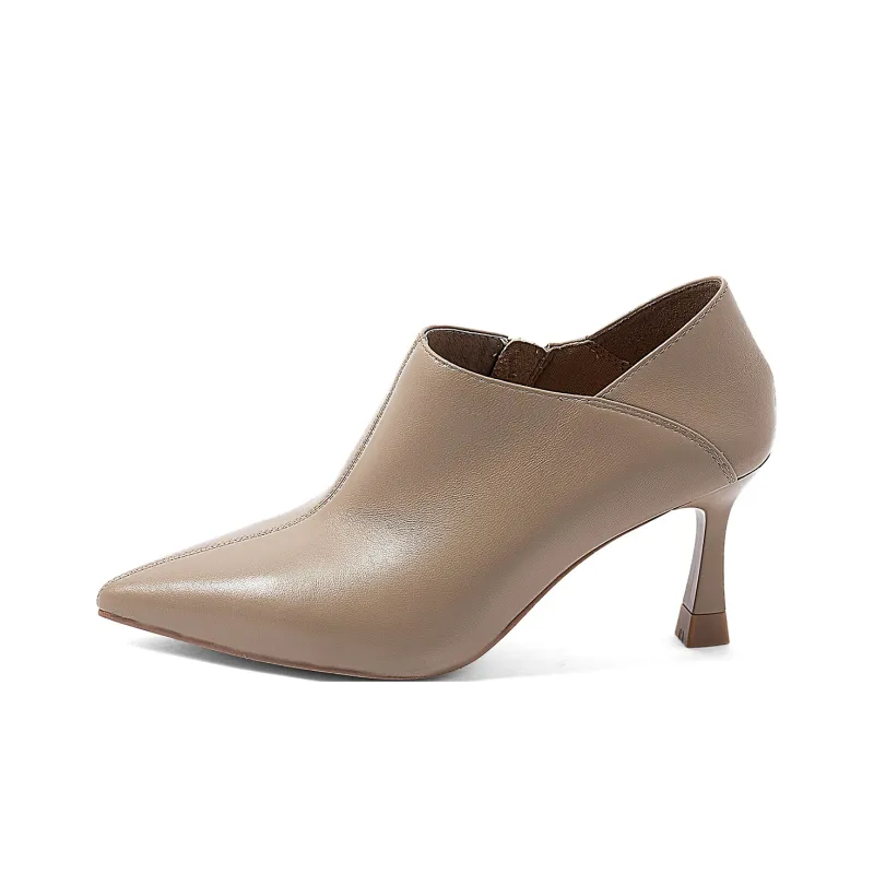 COMELY Ankle Boots Women's Milk Tea-1