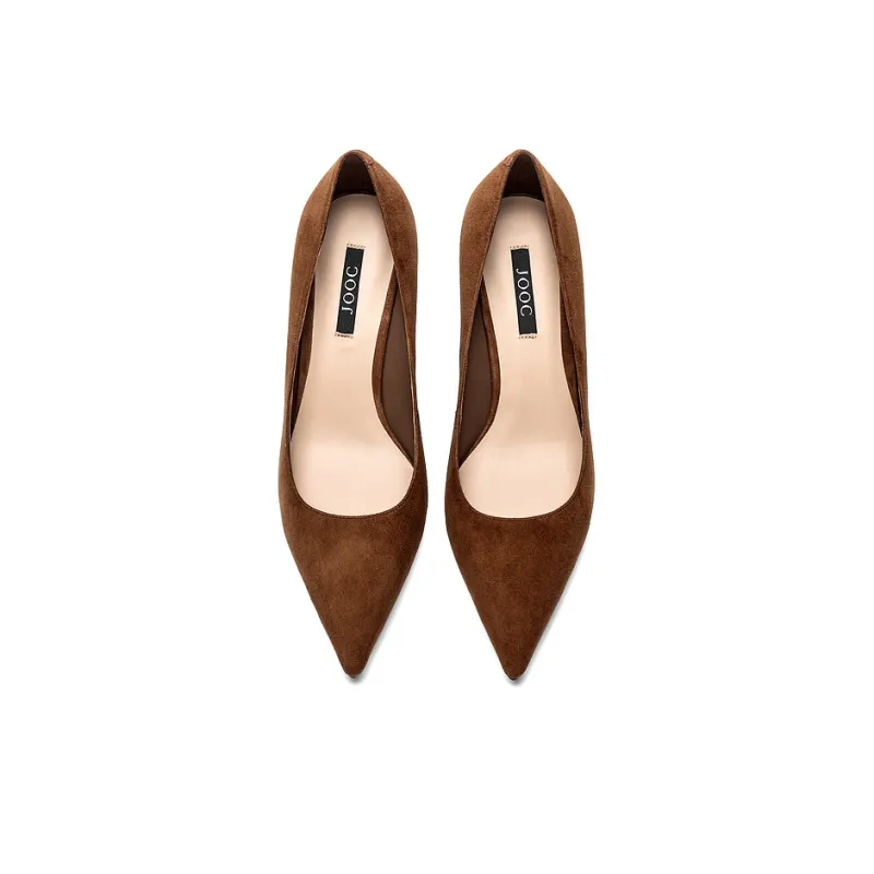 JOOC Slim Heel High Heels Women's Brown-2