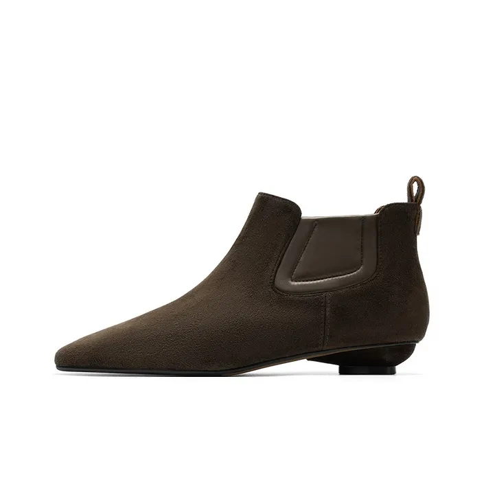 HARSON Ankle Boots Women's Black/Burnt Tea Green-3