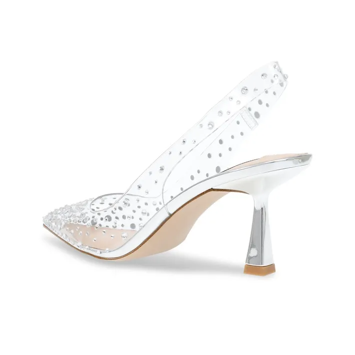 STEVE MADDEN Slim Heel Stylish Sandals Women's Silver-2