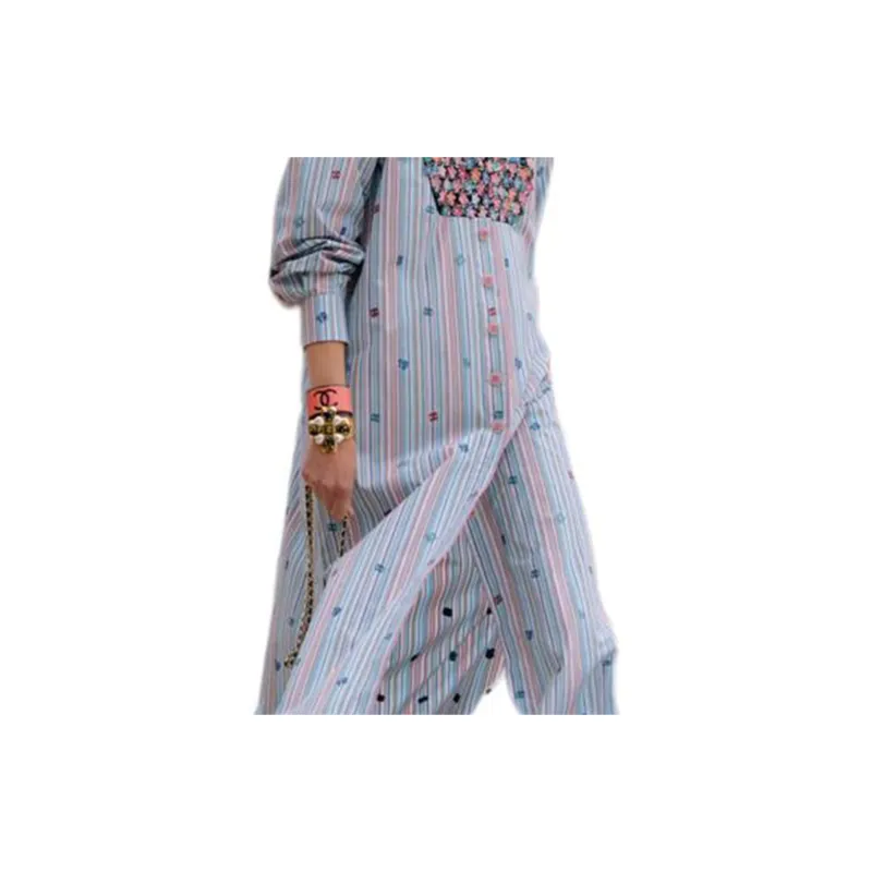 CHANEL Long-Sleeved Dresses Women's Purple-4