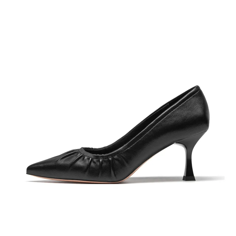 Spider King Slim Heel High Heels 7cm Women's Black-0