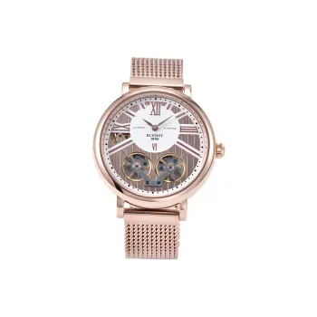 KUERST Mechanical Movement Stainless Steel Watchband Watch Men's Watches Black Dial