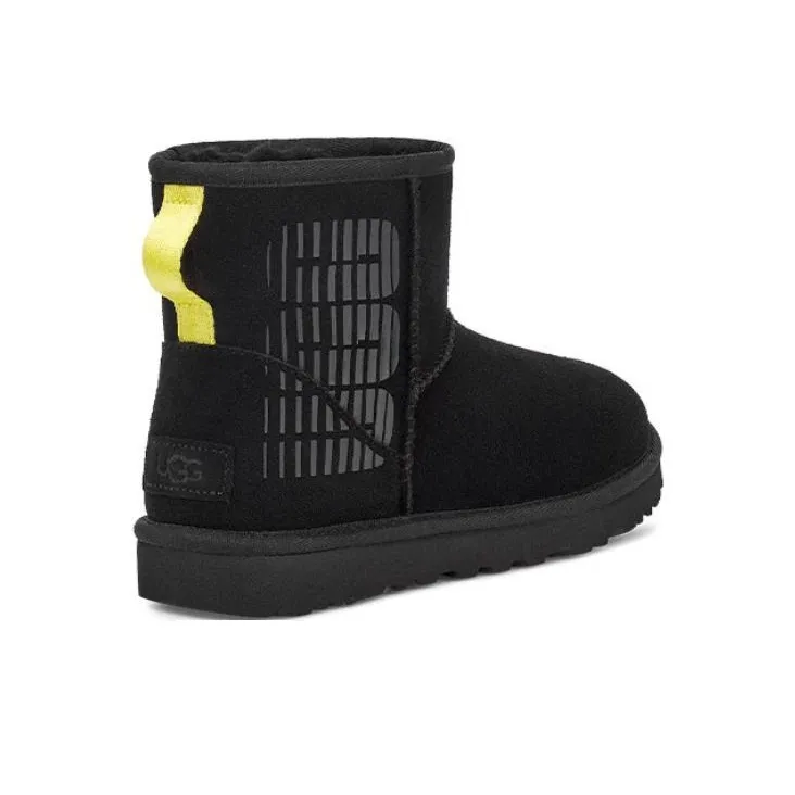 UGG Classic Mini Side Logo 'Black Neon Green' Women's-2