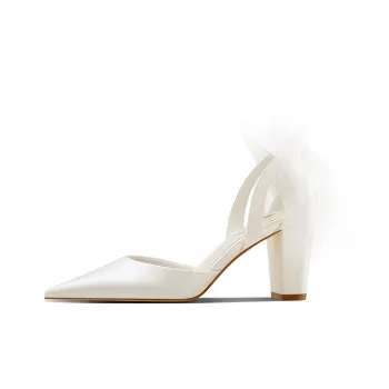 ROSE CASTLE Chunky Heel High Heels 7.5cm Women's White