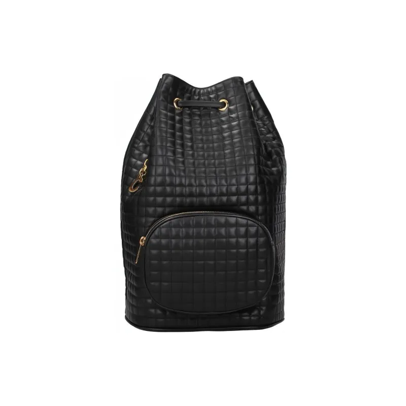 CELINE Calfskin Backpack Medium Size Women's Black-0