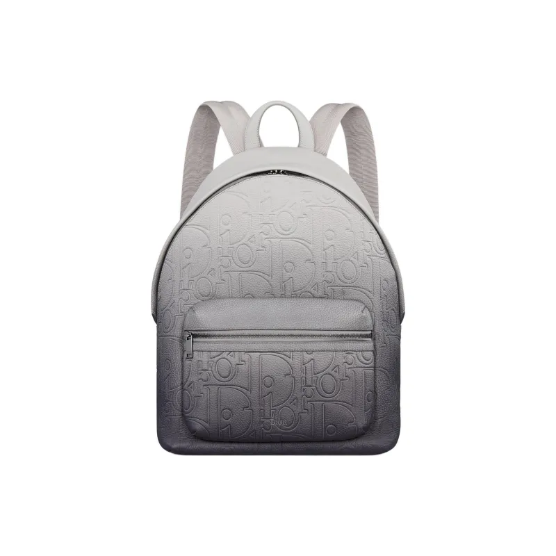 DIOR Rider 2.0 Cow Leather Backpack Unisex Gray Black-0