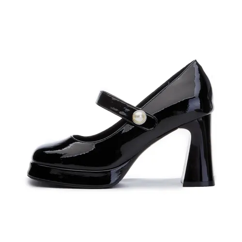 POOQ Chunky Heel High Heels Women's