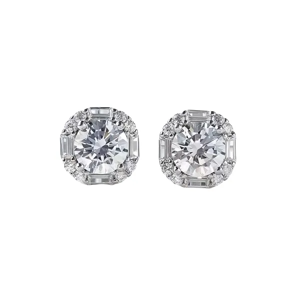 Stone On The Line Moissanite Stud Earrings Women's-0