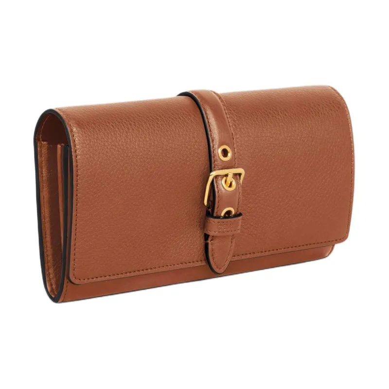 CELINE Cow Leather Wallet Large Size Women's Brown-1
